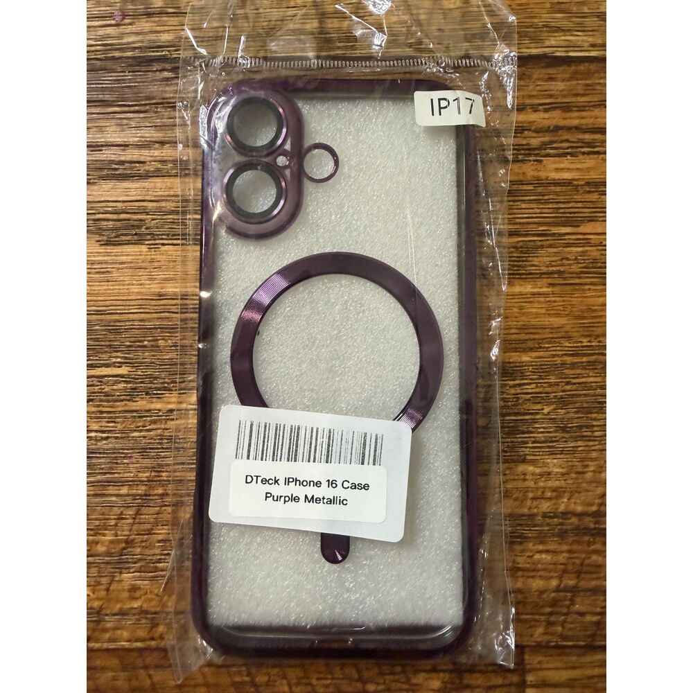 Dteck iPhone 16 Case Purple Metallic Protective Slim Phone Cover